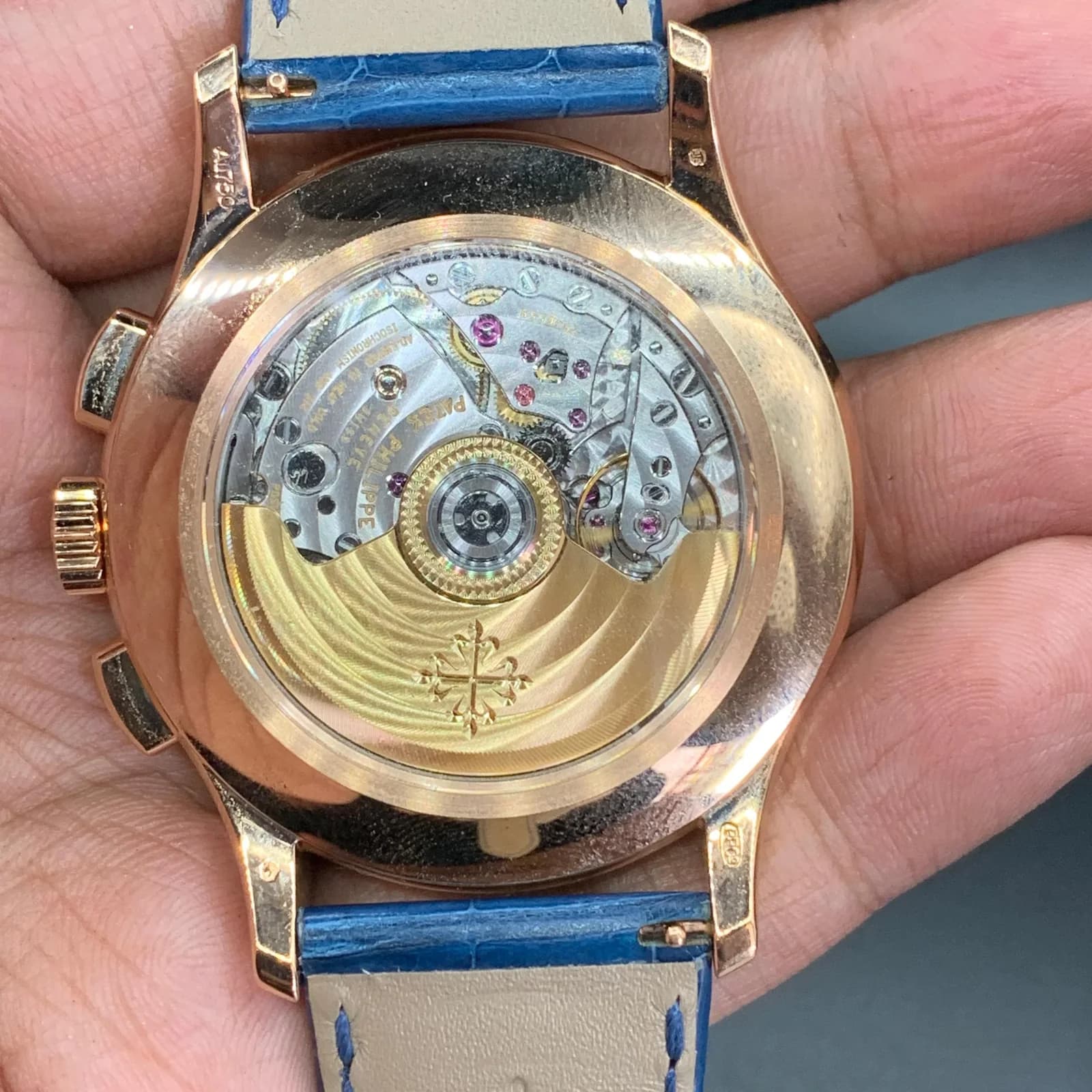 Thumb Annual Calendar Chronograph 5905 Rose Gold / Blue