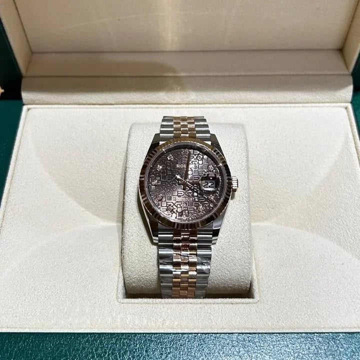 Datejust 36 Stainless Steel / Everose / Fluted / Chocolate Computer / Jubilee