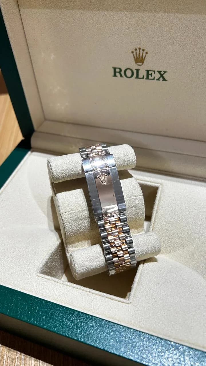 Thumb Datejust 36 Stainless Steel / Everose / Fluted / Chocolate Computer / Jubilee