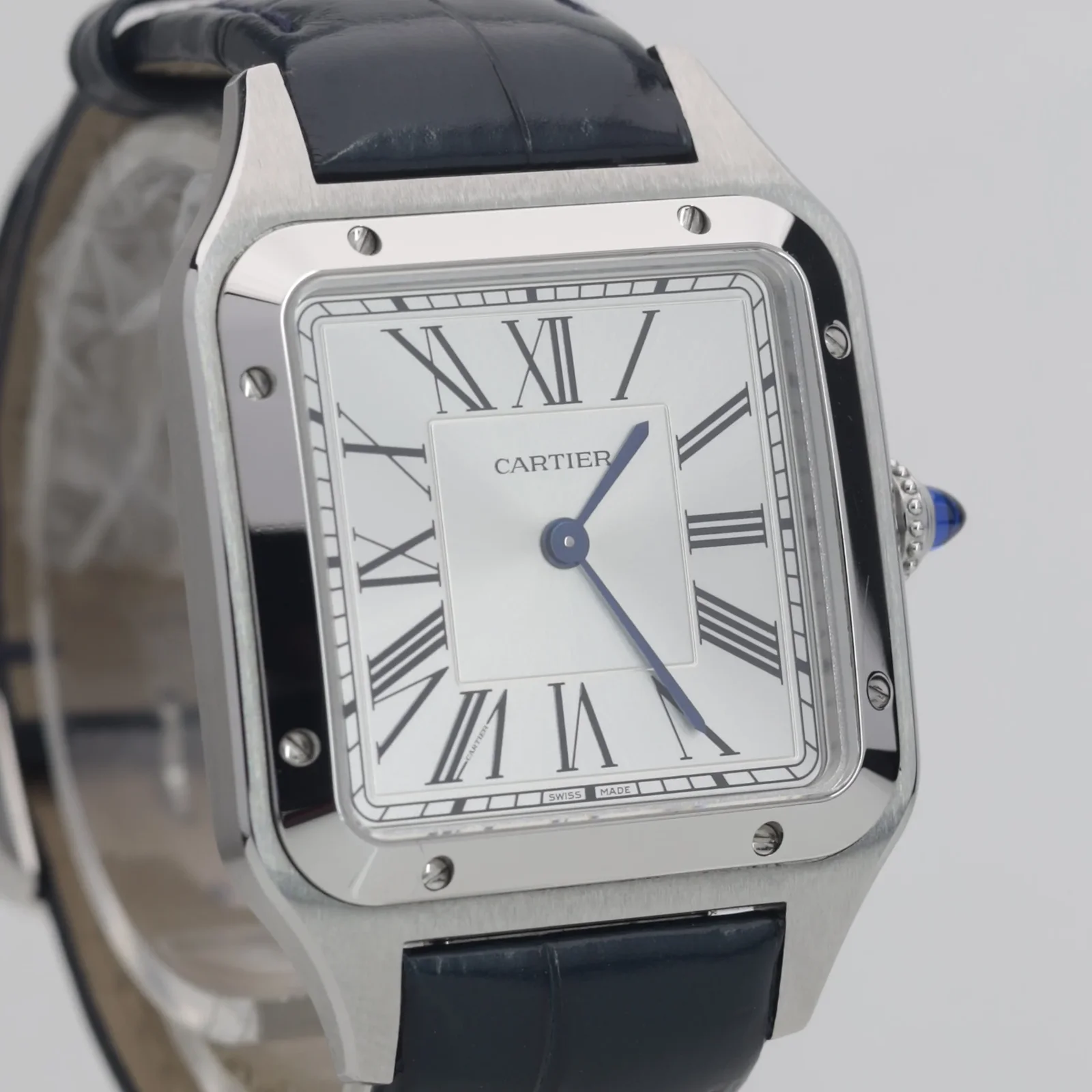 Thumb Santos Dumont Large / Blue Alligator Strap