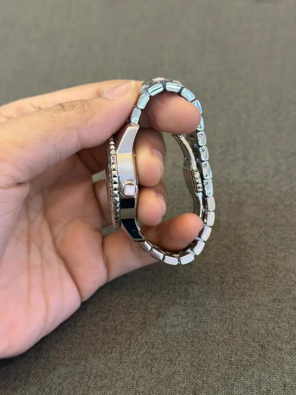 Thumb Christal Mother of Pearl Diamond Stainless Steel