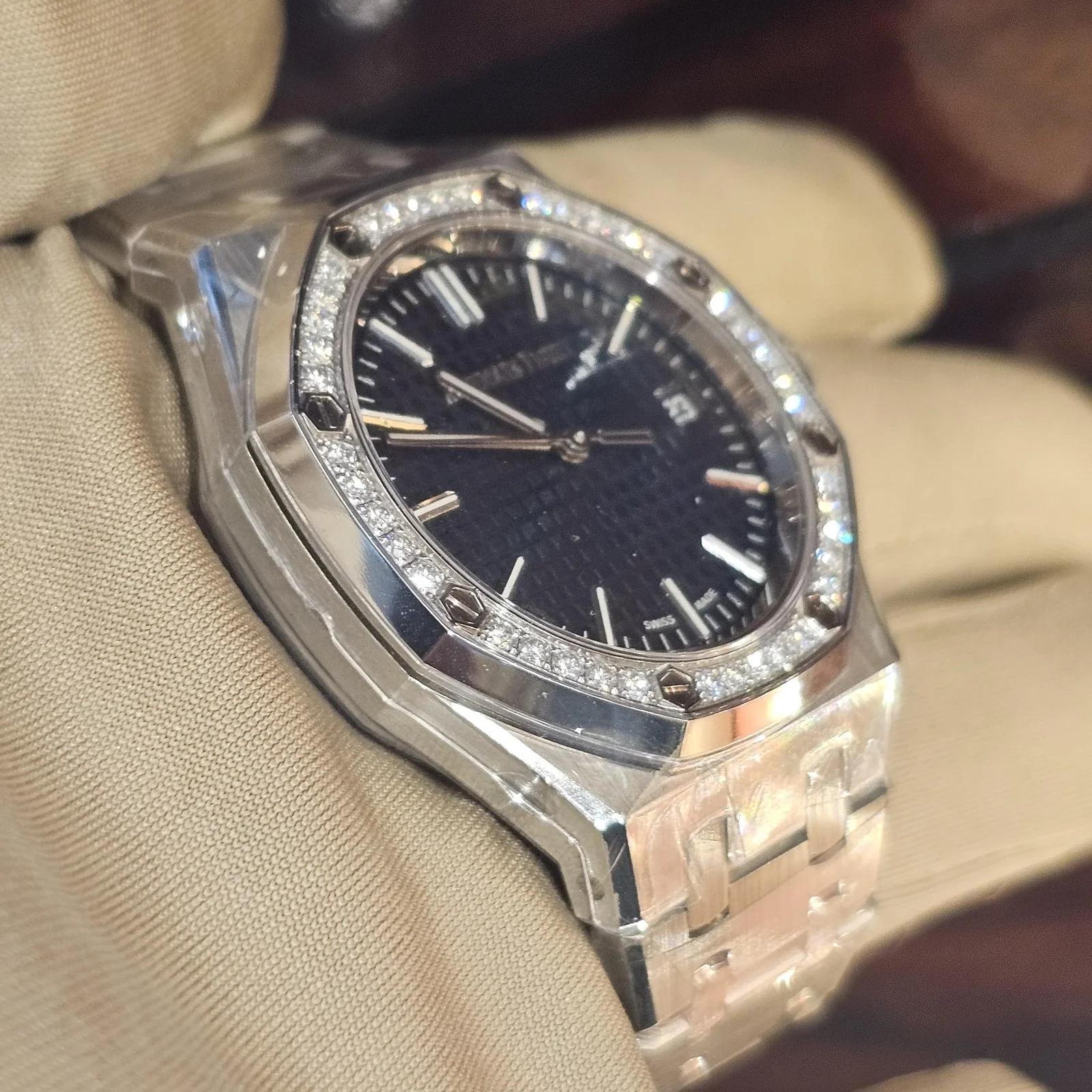 Thumb Royal Oak Selfwinding 37 Stainless Steel - Diamond / Blue
