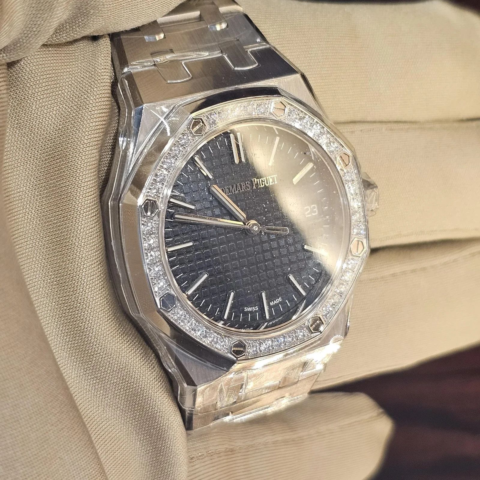 Thumb Royal Oak Selfwinding 37 Stainless Steel - Diamond / Blue