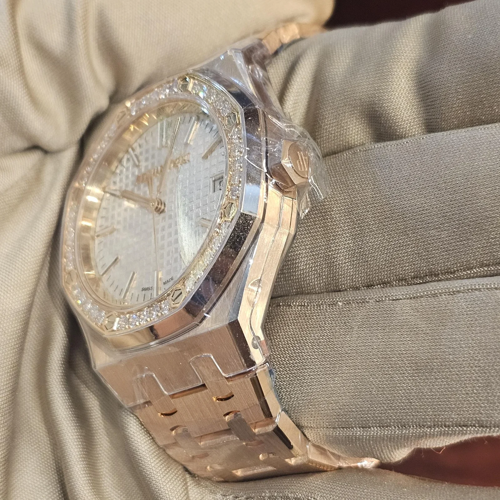 Thumb Royal Oak Selfwinding 37 Pink Gold - Diamond / Silver
