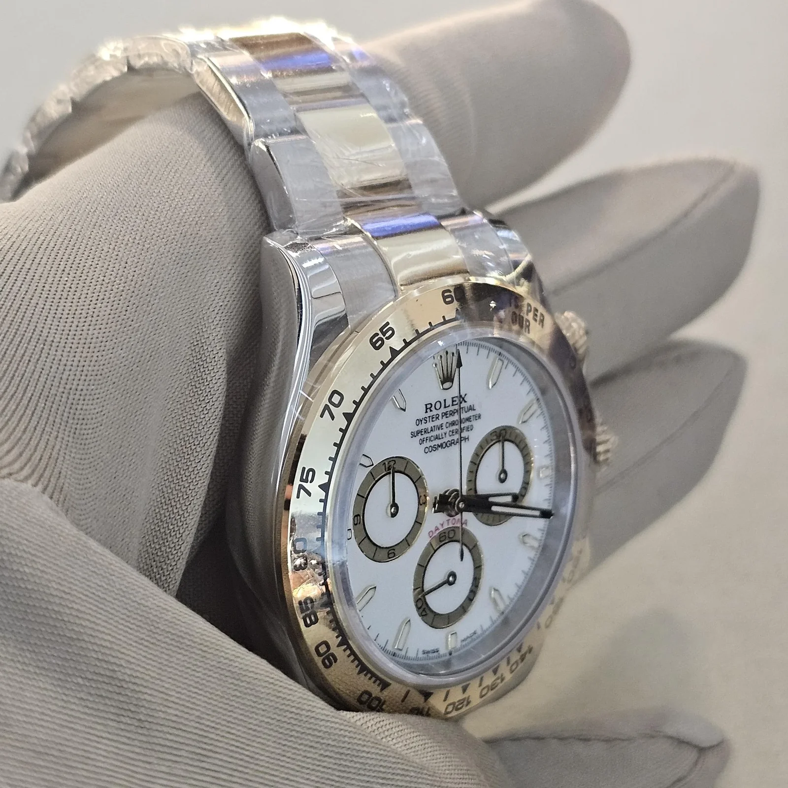 Thumb Cosmograph Daytona Stainless Steel - Yellow Gold / White / Oyster