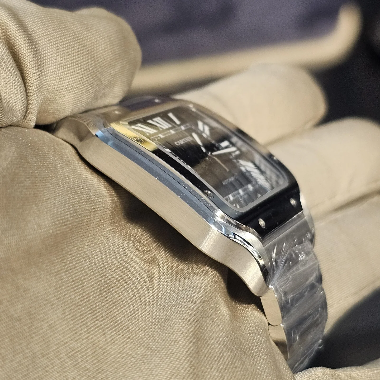 Thumb Santos Large Automatic Stainless Steel / Black