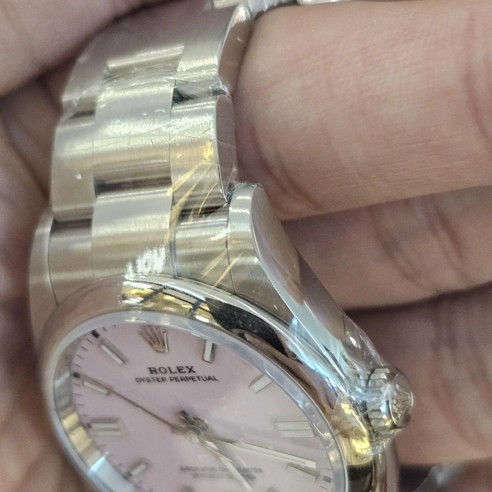 Thumb Oyster Perpetual 36 Stainless Steel / Pink