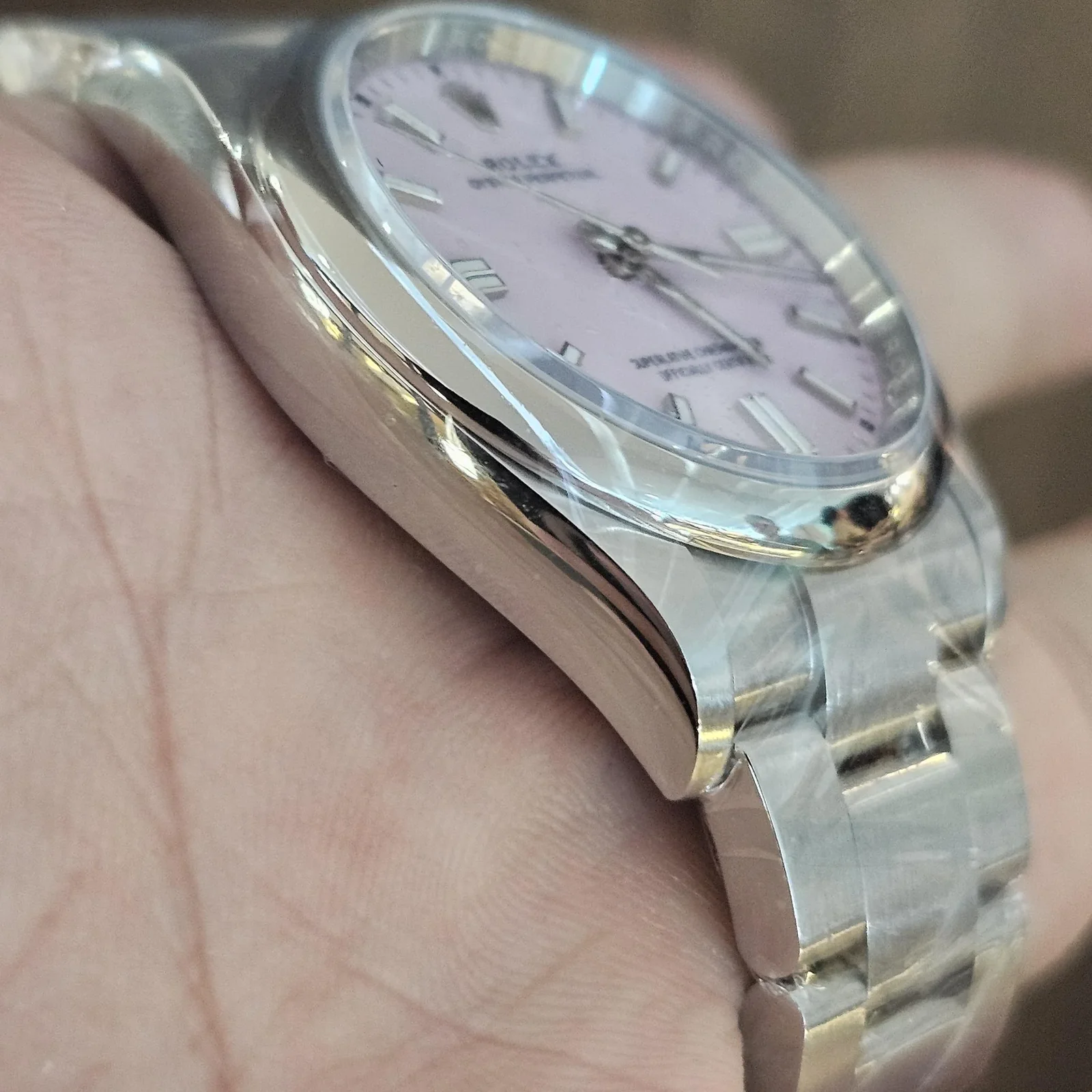 Thumb Oyster Perpetual 36 Stainless Steel / Pink