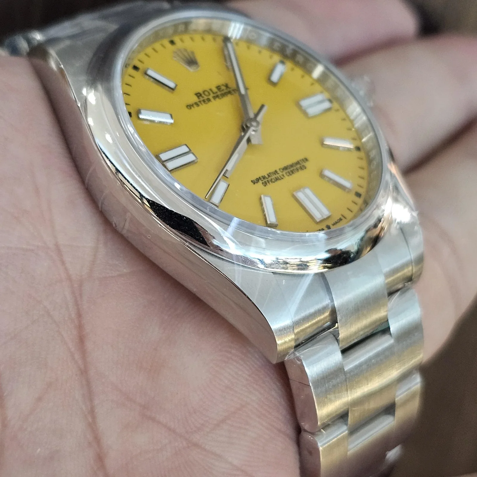 Thumb Oyster Perpetual 41 Stainless Steel / Yellow