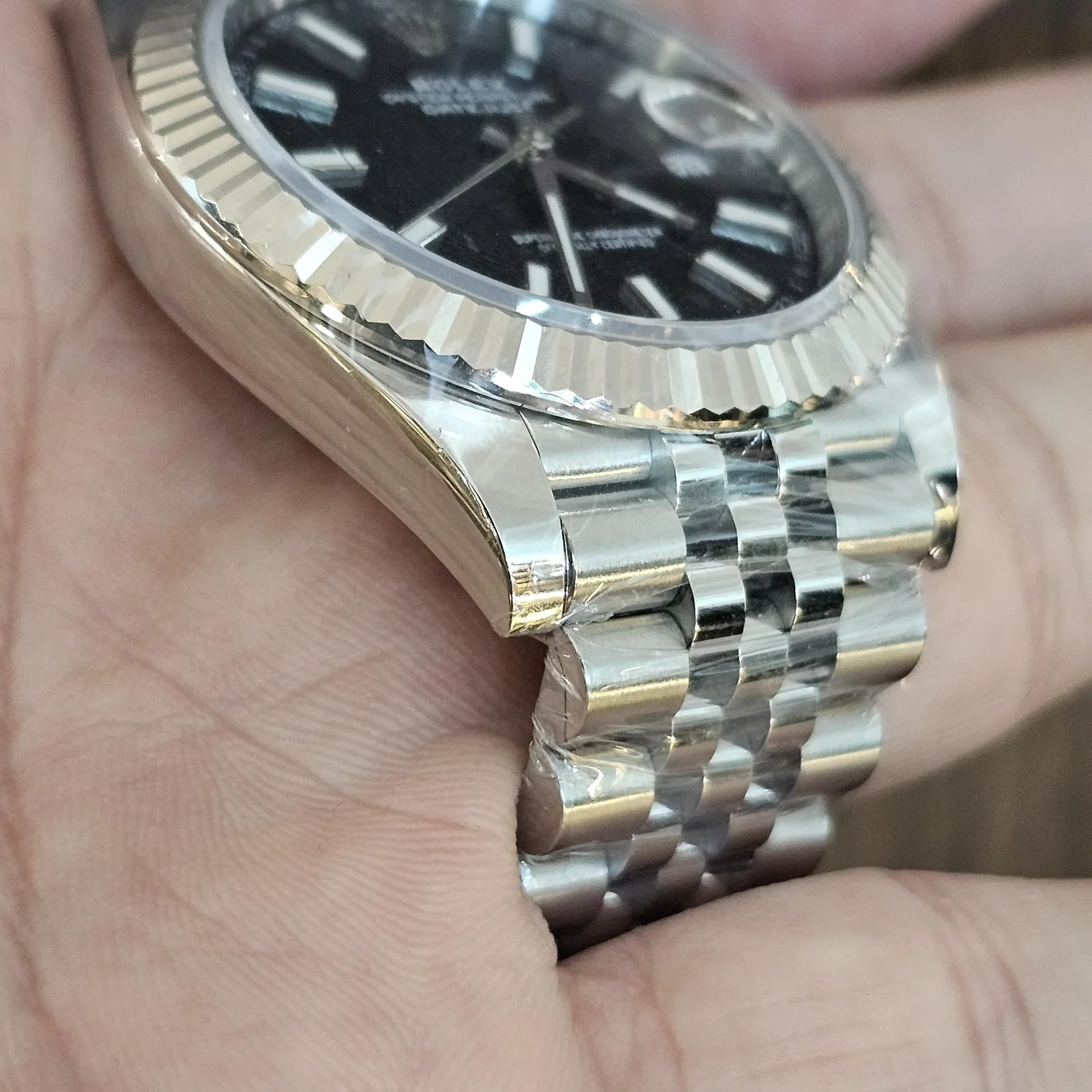 Thumb Datejust 41 Stainless Steel Fluted / Jubilee / Black