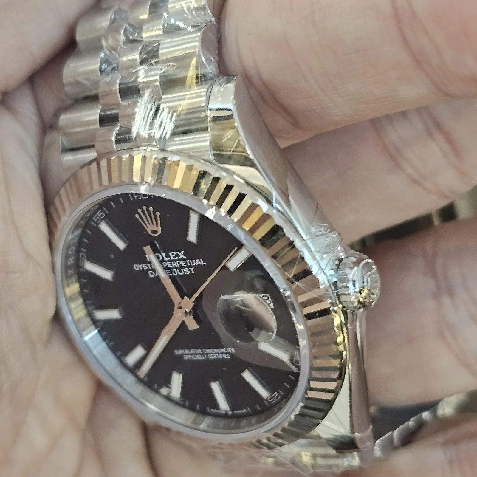 Thumb Datejust 41 Stainless Steel Fluted / Jubilee / Blue