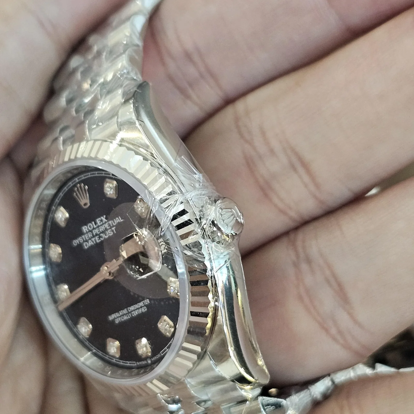 Thumb Datejust 41 Stainless Steel Fluted / Jubilee / Blue - Diamond