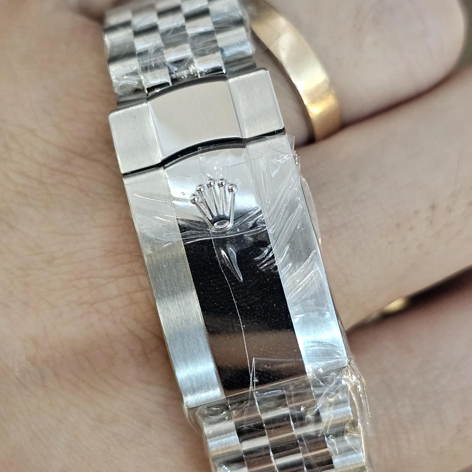 Thumb Datejust 41 Stainless Steel - Fluted / Green / Jubilee
