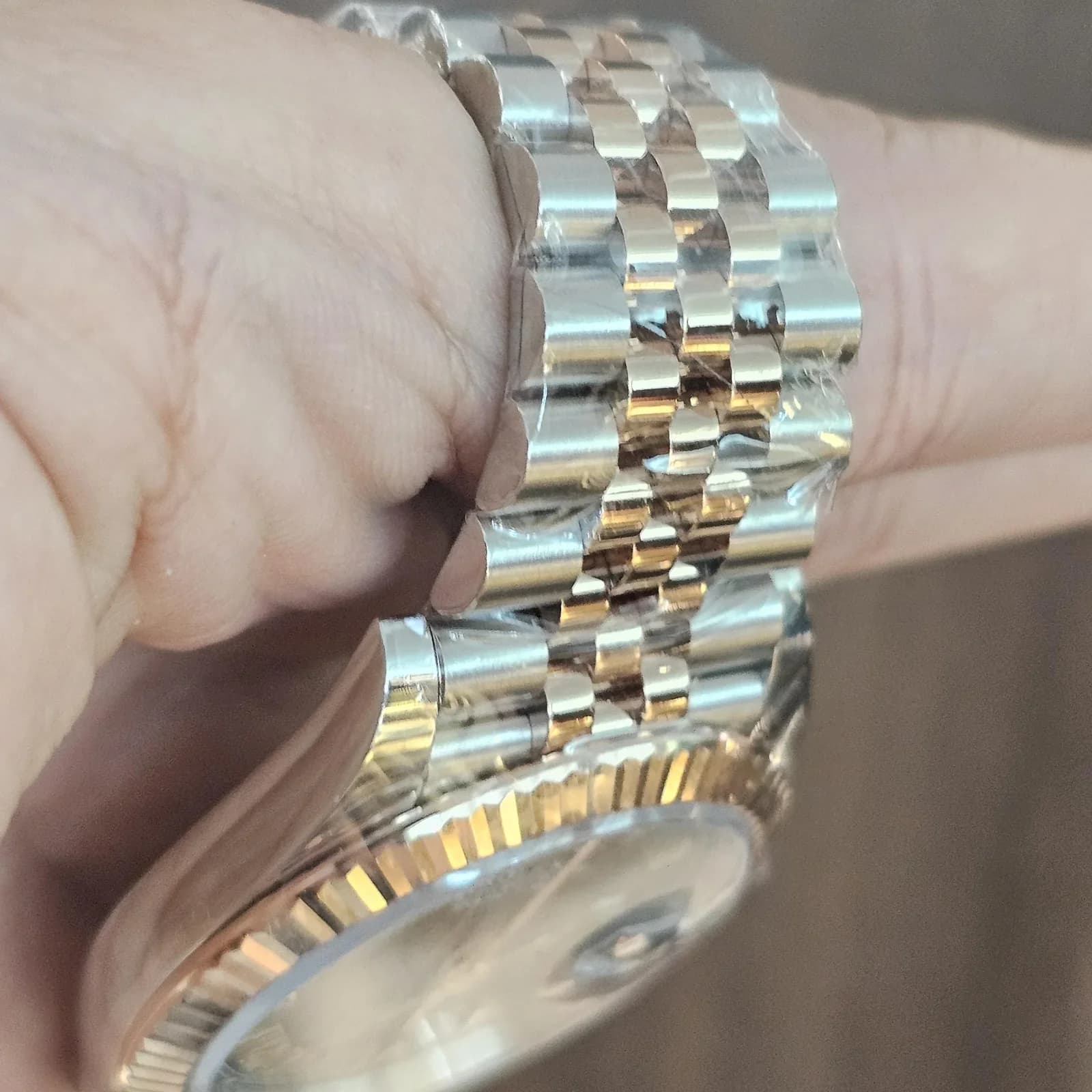Thumb Datejust 41 Stainless Steel - Everose - Fluted / Mint Green Roman / Jubilee