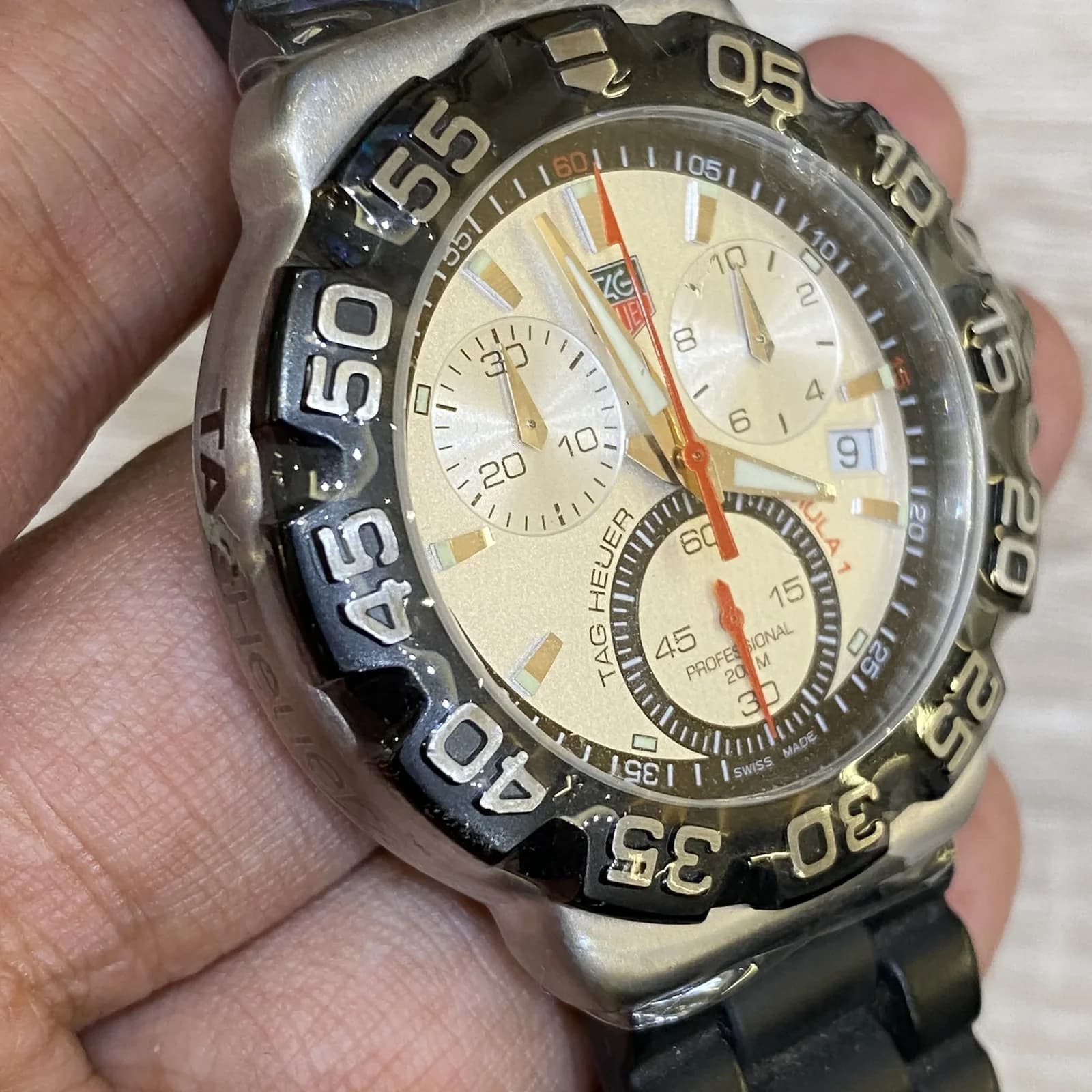Thumb Formula 1 Quartz Chronograph Stainless Steel / Silver / Rubber