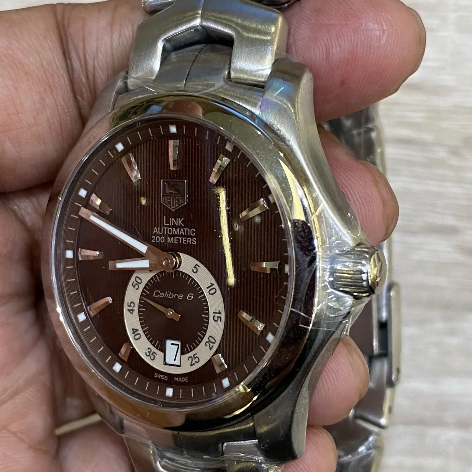 Thumb Link Calibre 6 Stainless Steel / Brown