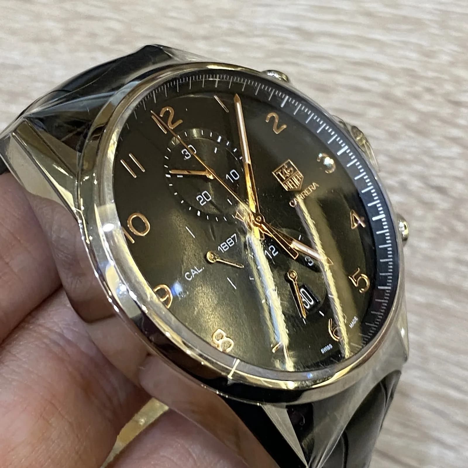 Thumb Carrera Calibre 1887 43 Stainless Steel / Black / Alligator