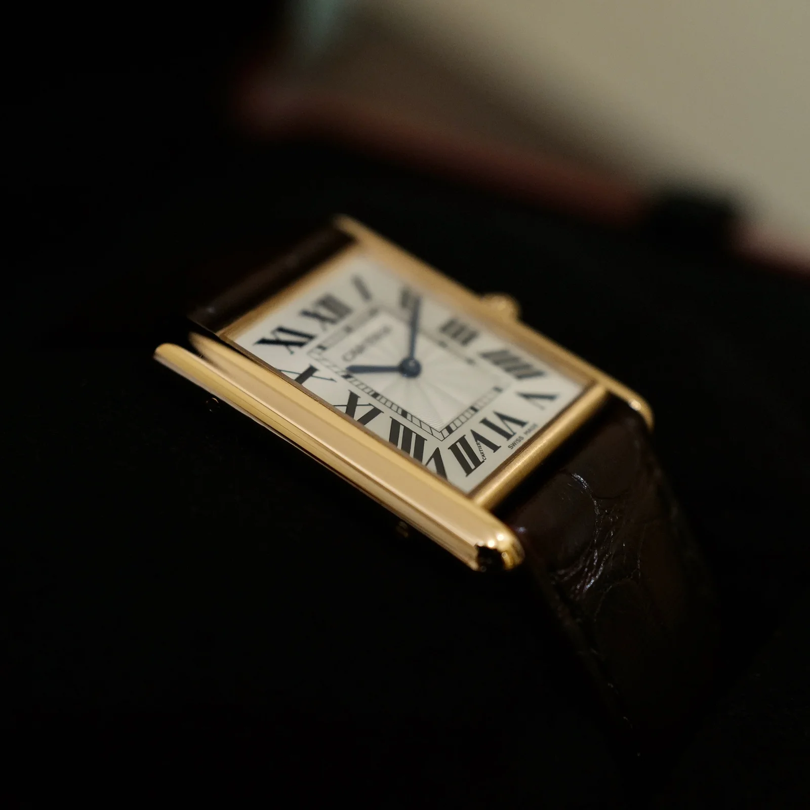 Thumb Tank Louis Cartier Large Manual Rose Gold / Silver
