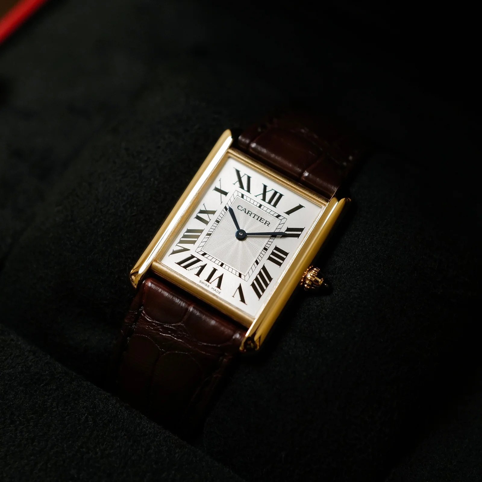 Thumb Tank Louis Cartier Large Manual Rose Gold / Silver
