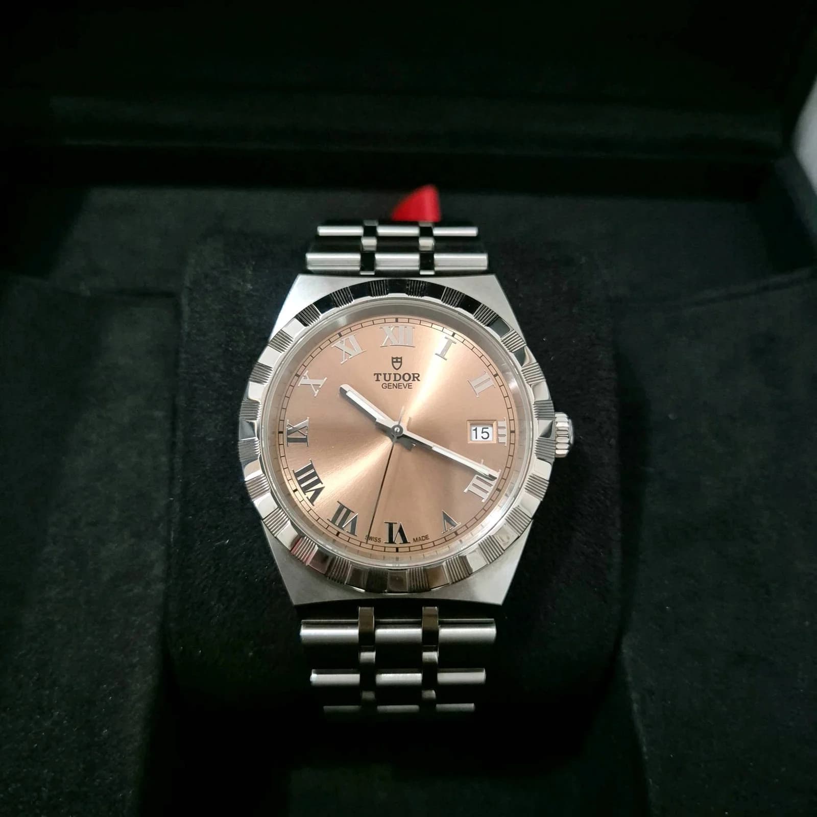 Thumb Royal Date 38 Stainless Steel / Salmon - Roman