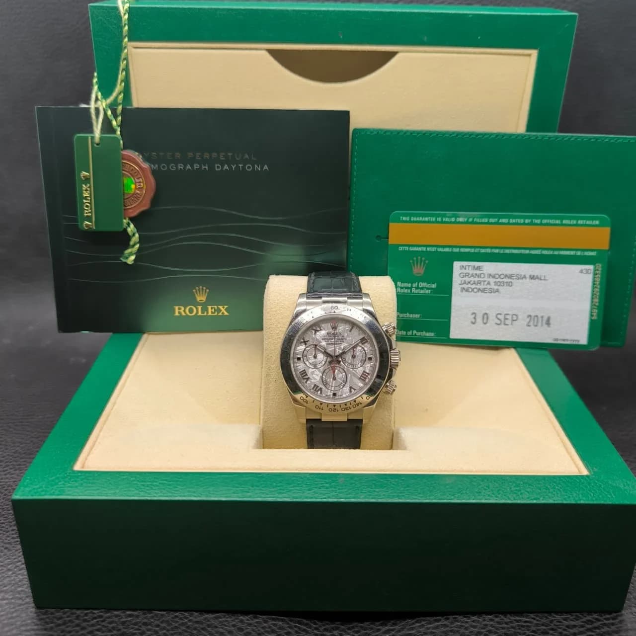 Thumb Daytona White Gold Strap Meteorite Roman