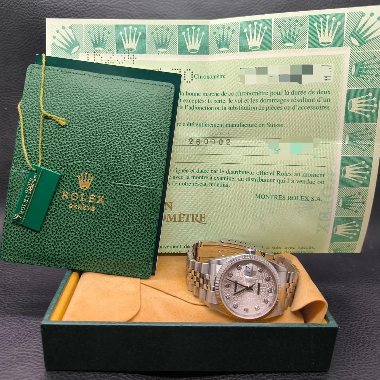 Thumb Datejust 36 16234 / White-Computer / Diamond / Stainless Steel