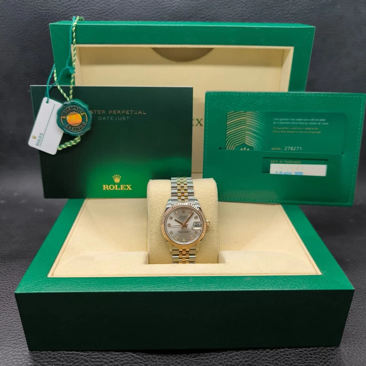 Thumb Datejust 31 Stainless Steel/ Rose Gold / Fluted / Silver - Diamond / Jubilee