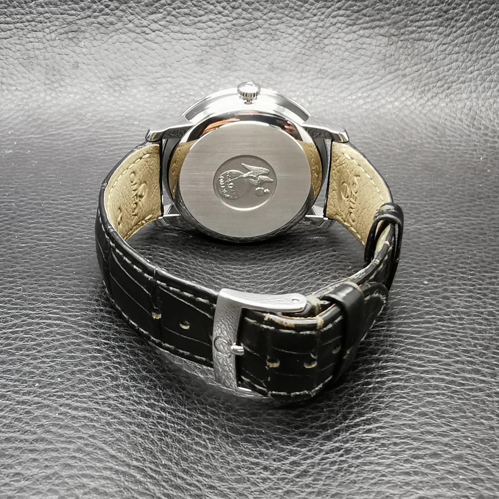 Thumb De Ville Prestige Co-Axial 39.5 Power Reserve Stainless Steel / Vintage Silver Silk