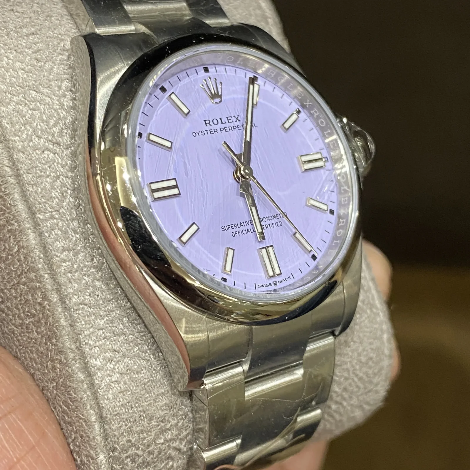 Thumb Oyster Perpetual 36 Stainless Steel / Lavender