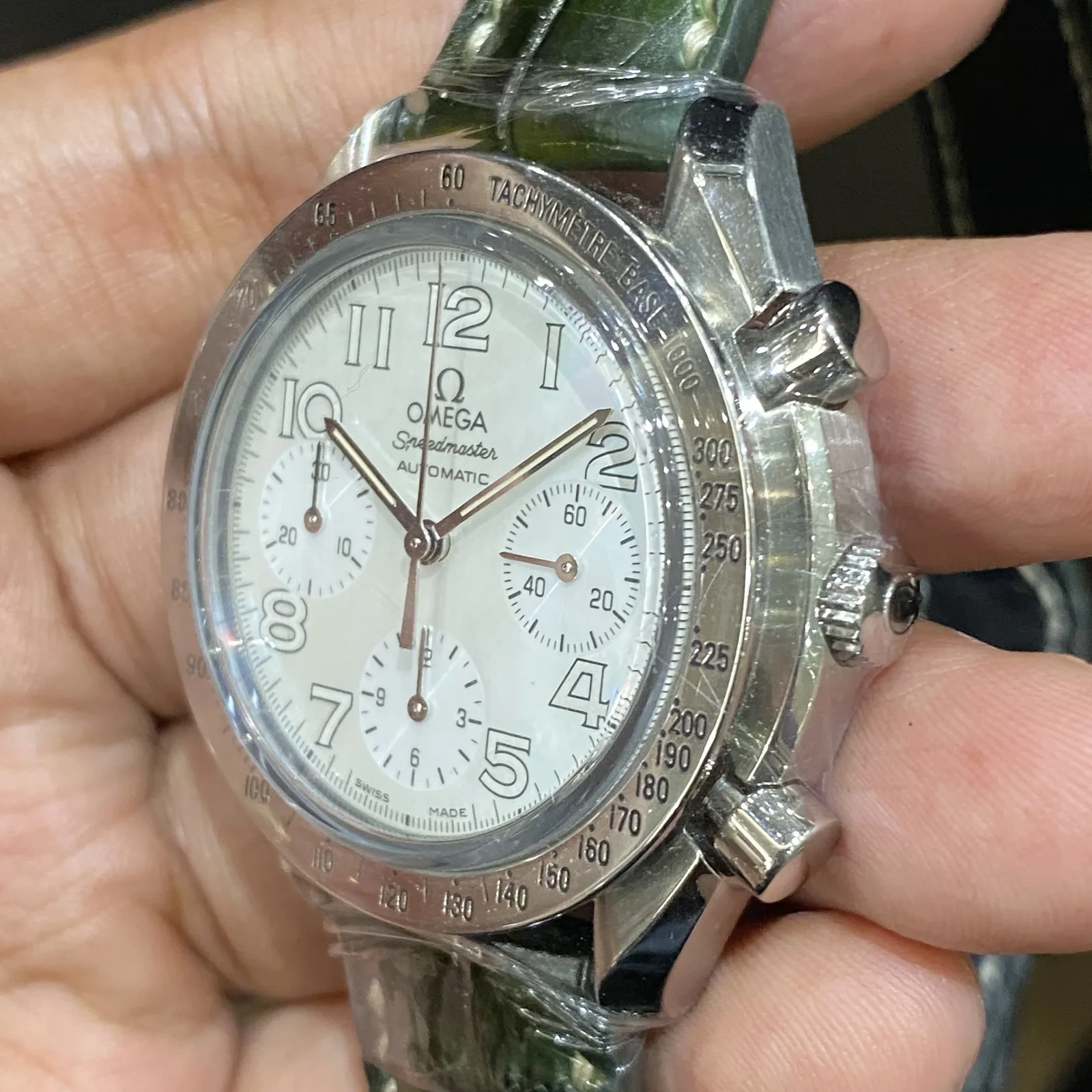 Thumb Speedmaster Reduced Ladies Stainless Steel / MOP / White