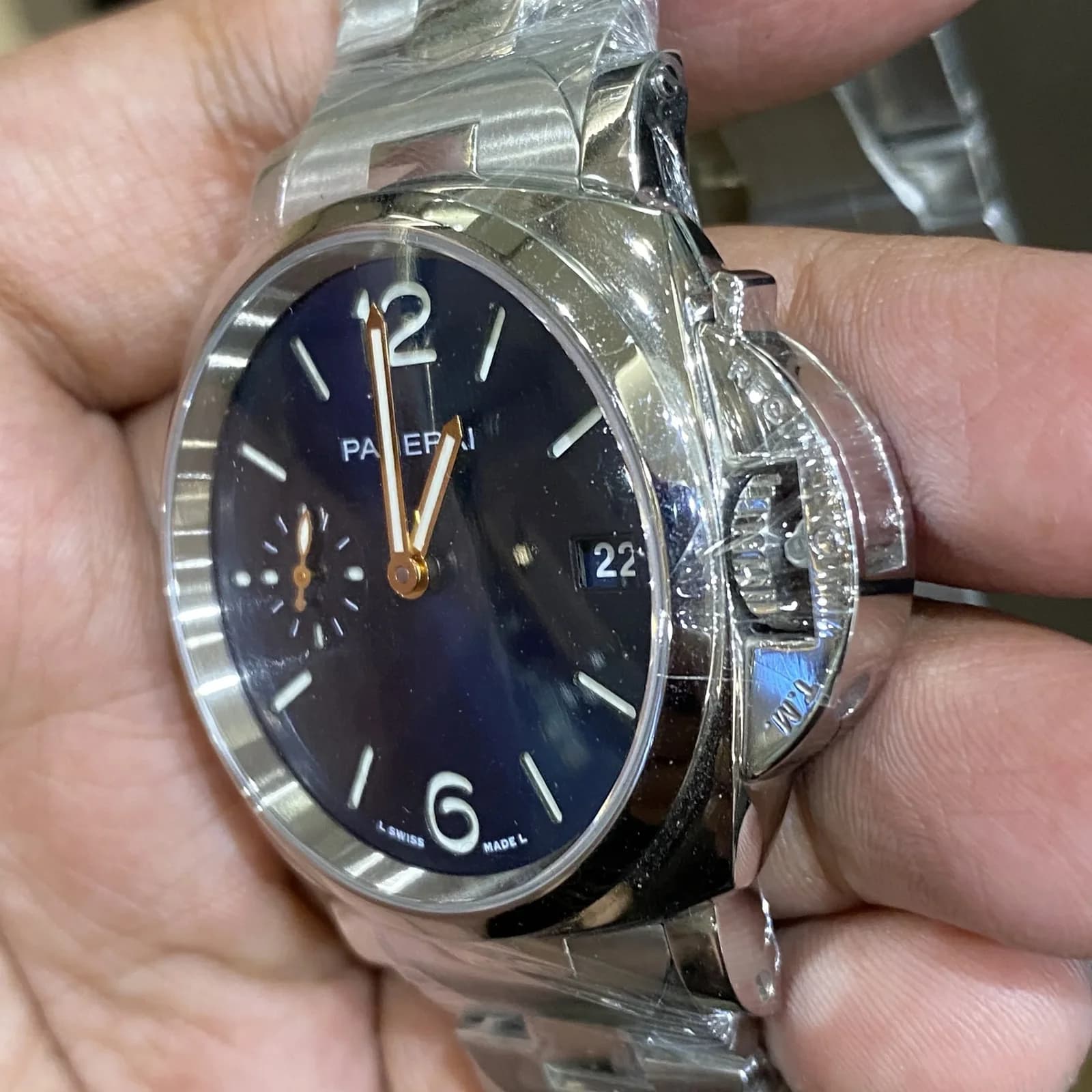 Thumb Luminor Due 38 Automatic Stainless Steel / Blue / Bracelet
