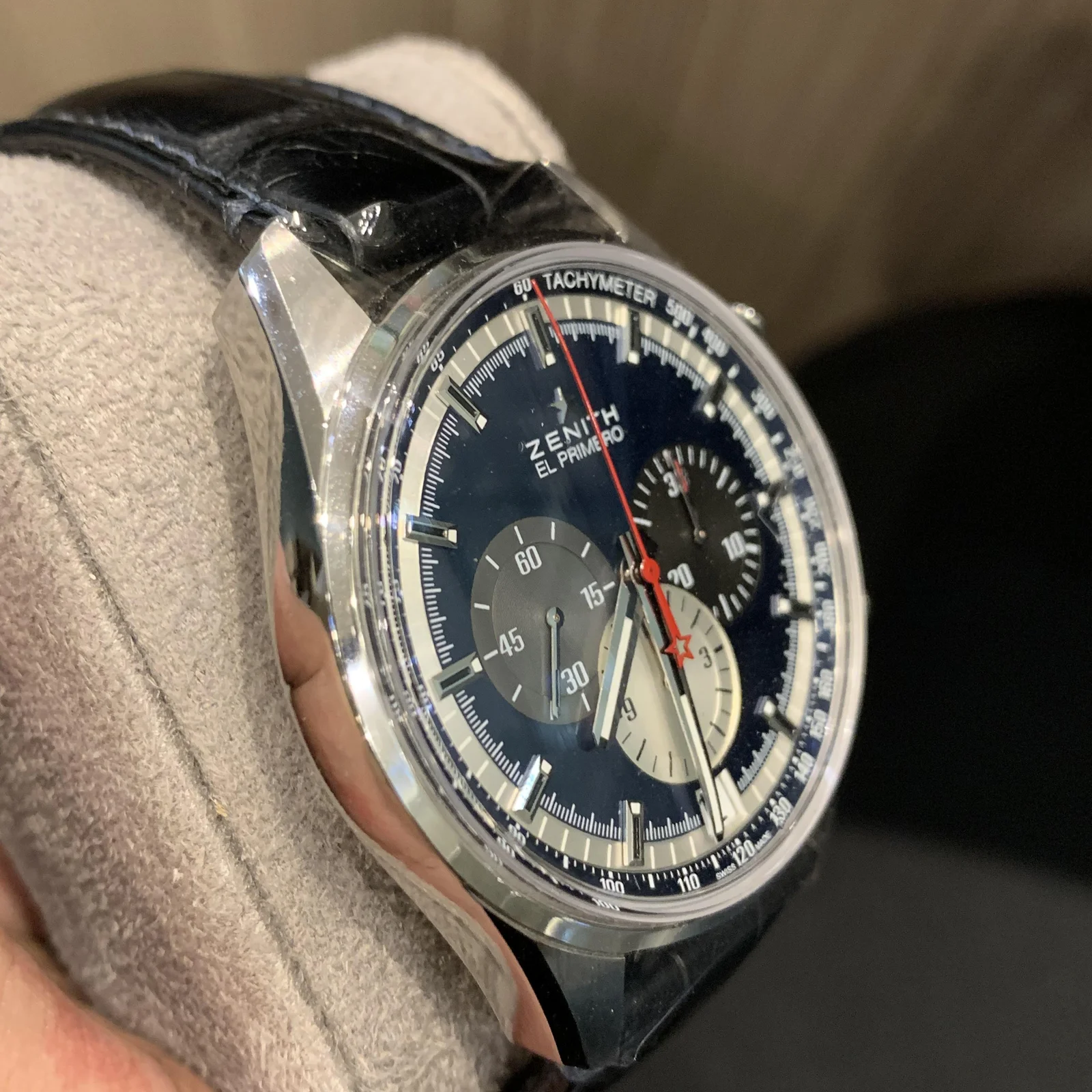 Thumb El Primero Chronomaster 42 Stainless Steel / Blue / Alligator