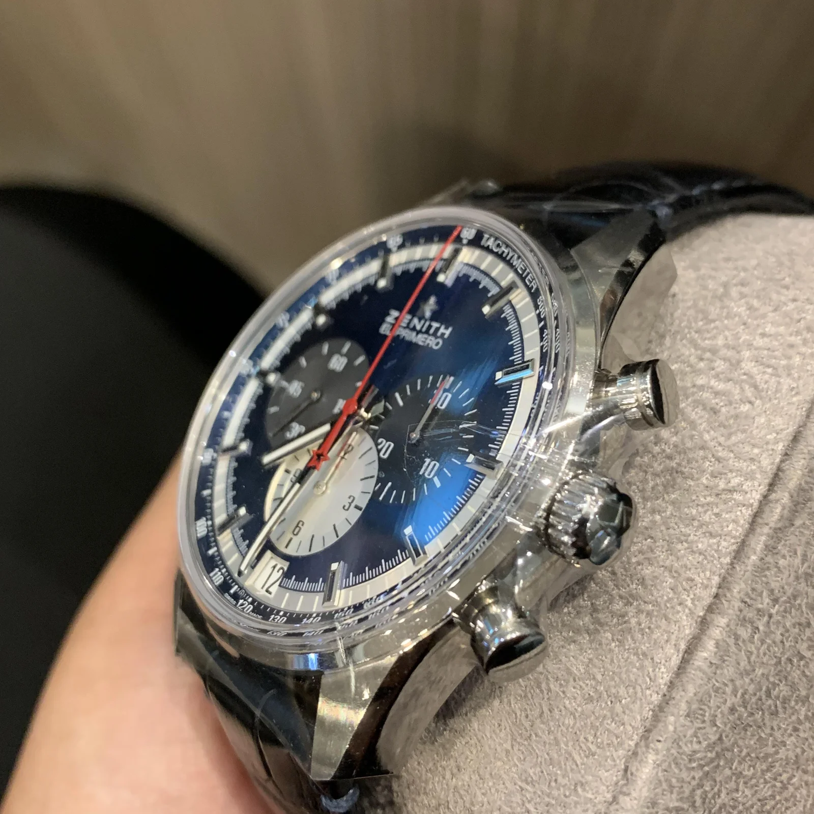Thumb El Primero Chronomaster 42 Stainless Steel / Blue / Alligator