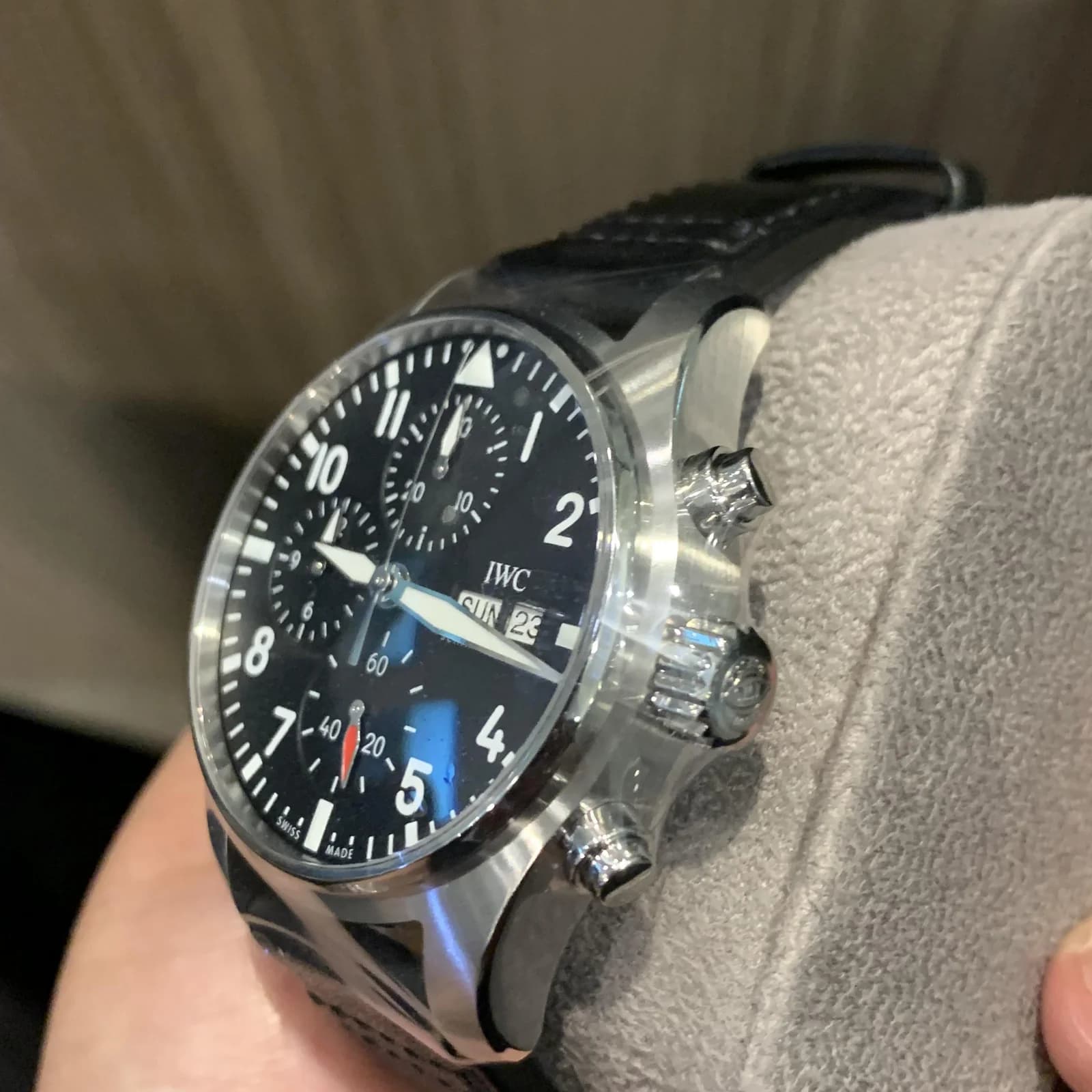 Thumb Pilot's Watch Chronograph 41 Stainless Steel / Black