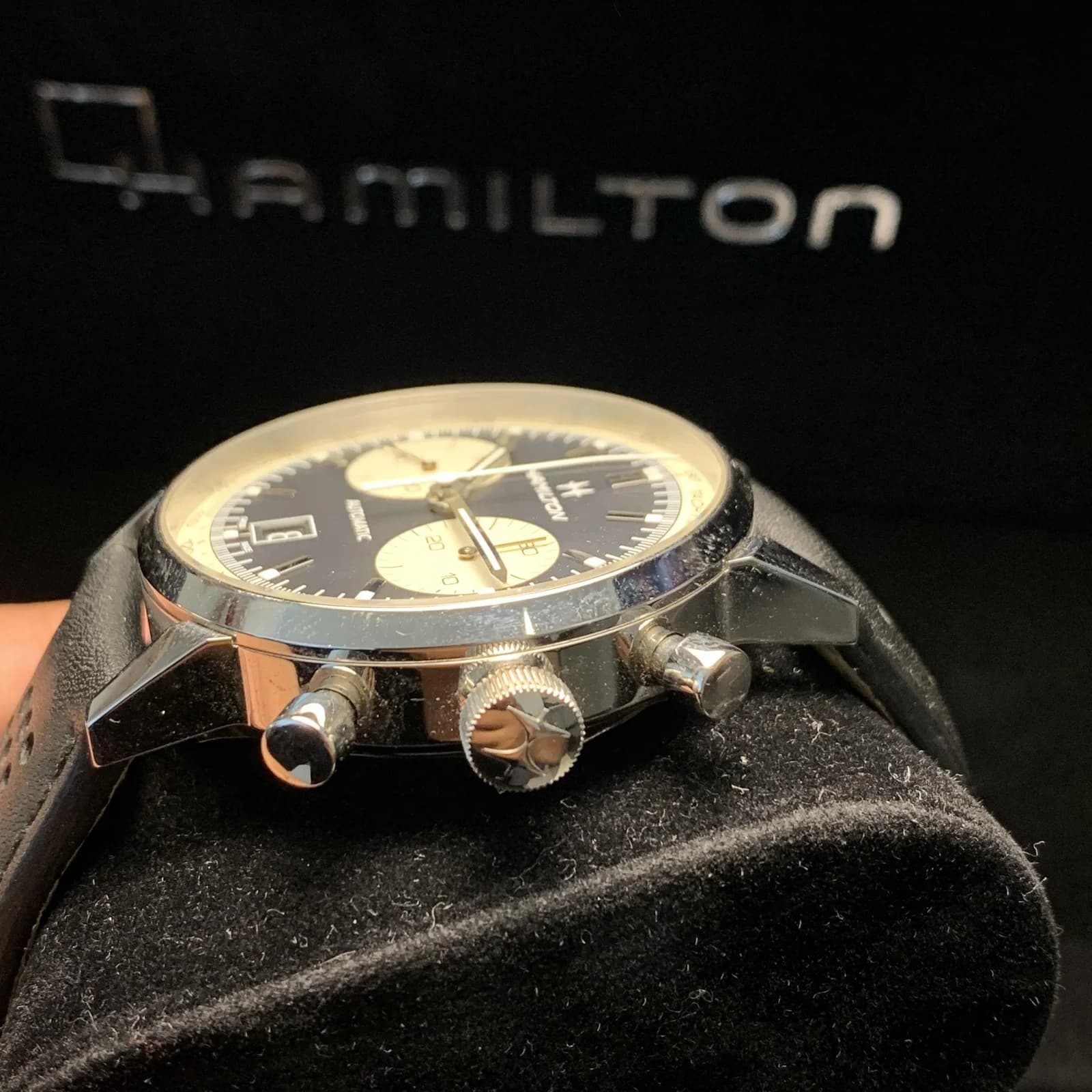 Thumb Intra-Matic 68 Auto Chrono Stainless Steel / Black / Strap