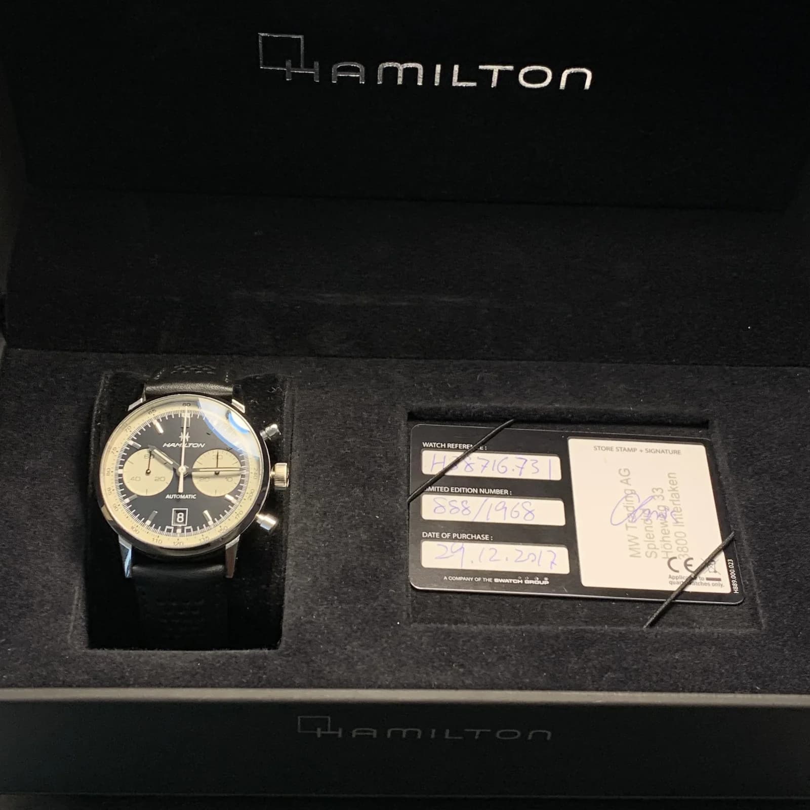 Thumb Intra-Matic 68 Auto Chrono Stainless Steel / Black / Strap