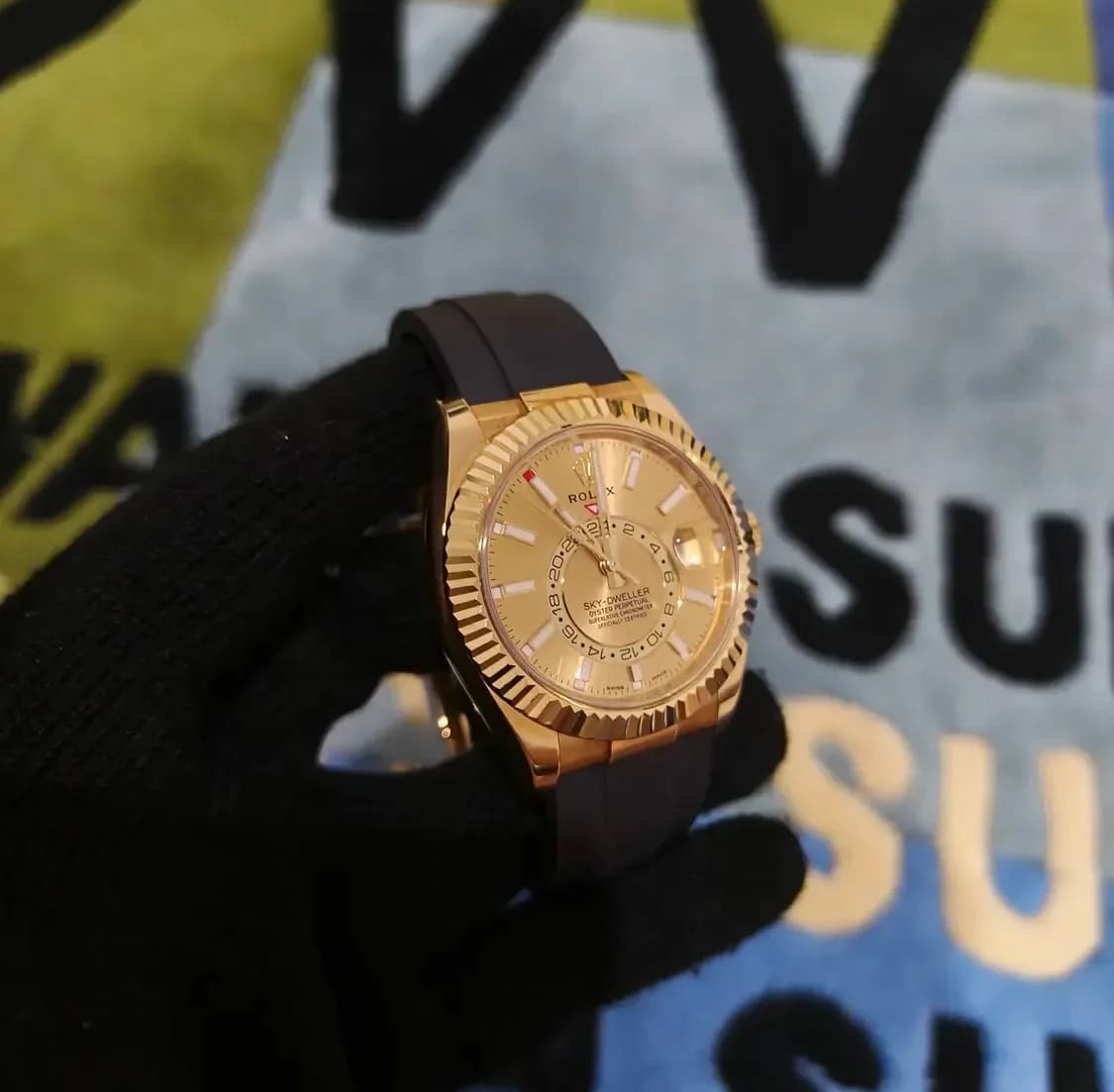 Thumb Sky-Dweller Yellow Gold / Champagne / Oysterflex