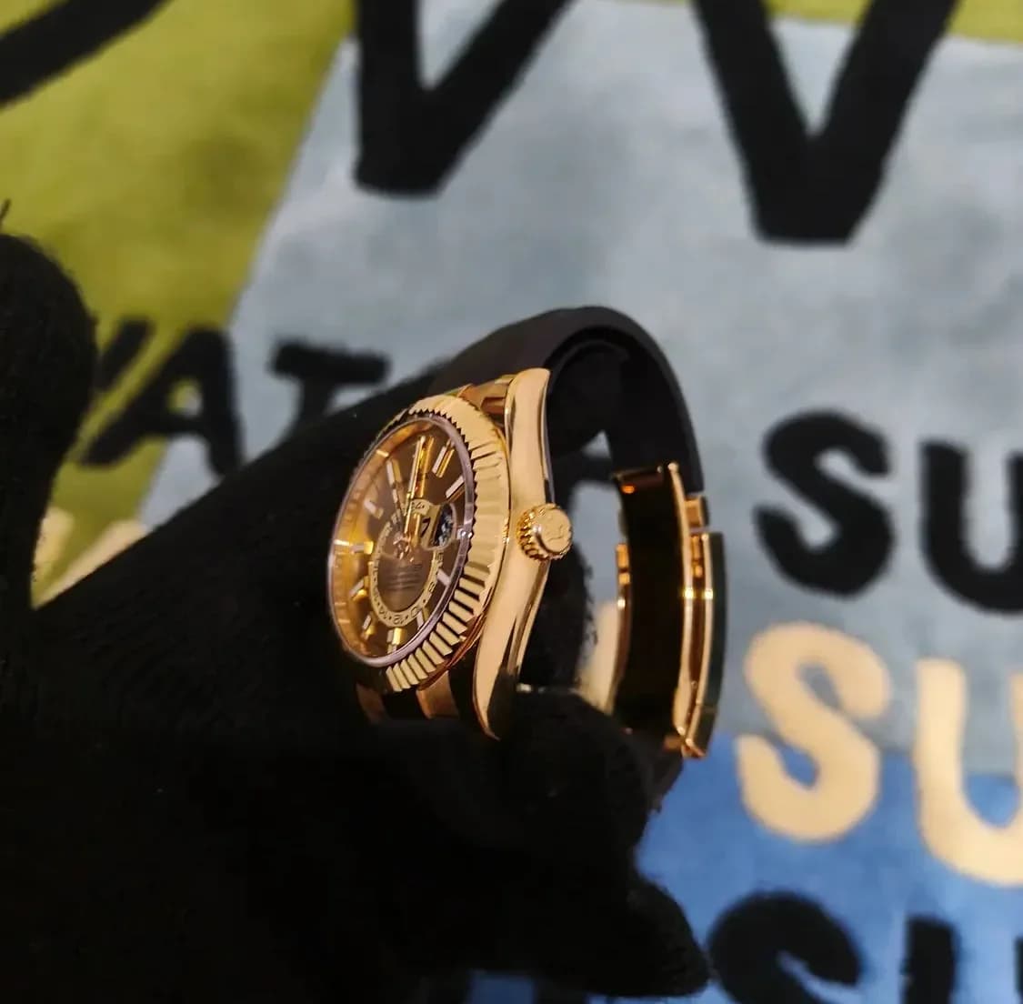 Thumb Sky-Dweller Yellow Gold / Champagne / Oysterflex