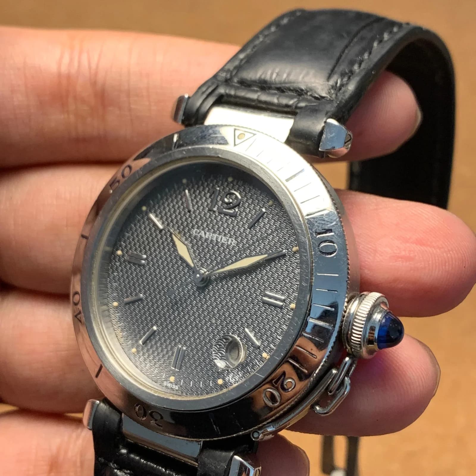 Thumb Pasha 1040 Automatic Stainless Steel / Grey / Strap