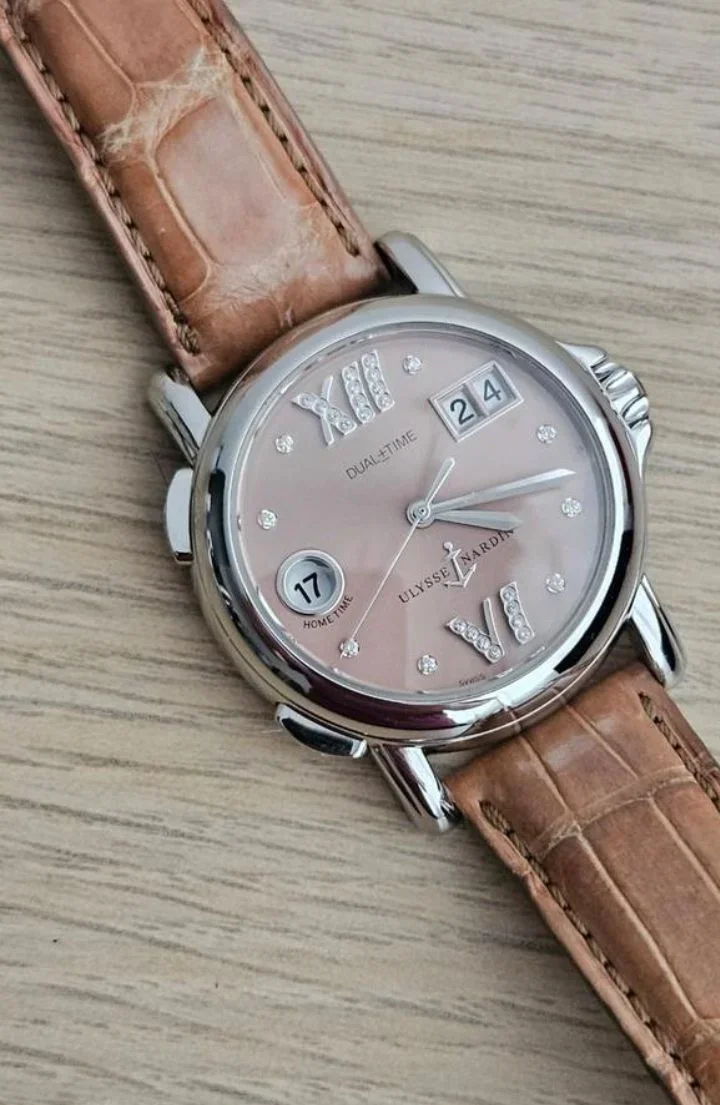 Thumb San Marco GMT Dual Time Salmon Stainless Steel / Diamond Index