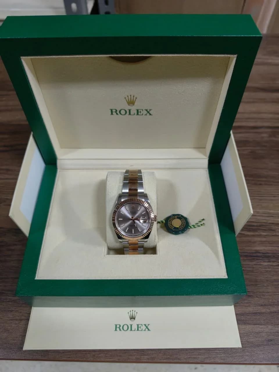 Thumb Datejust 41 Rolesor Everose Fluted / Oyster / Sundust
