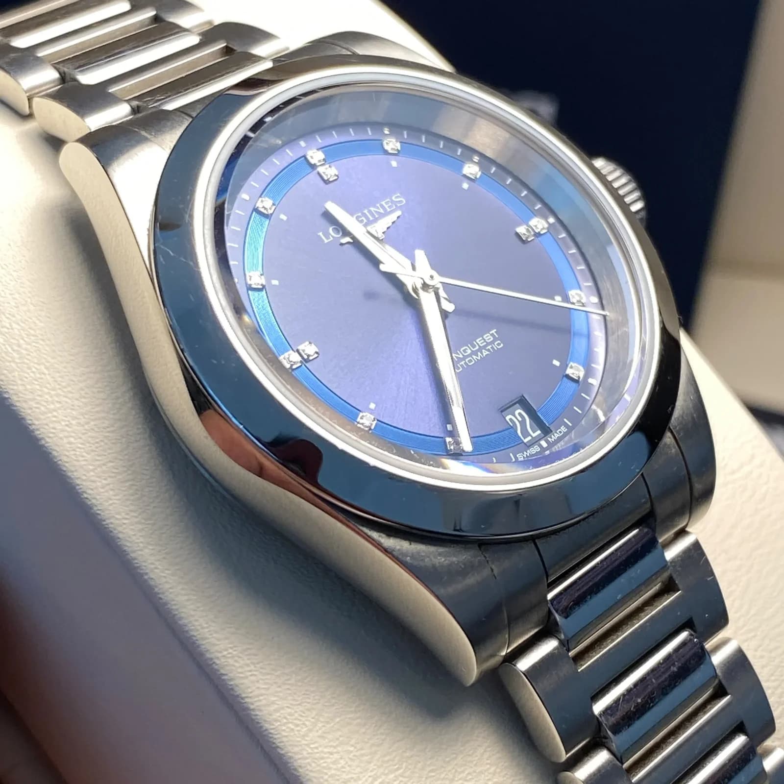 Thumb Conquest 34 Stainless Steel / Blue - Diamond / Bracelet