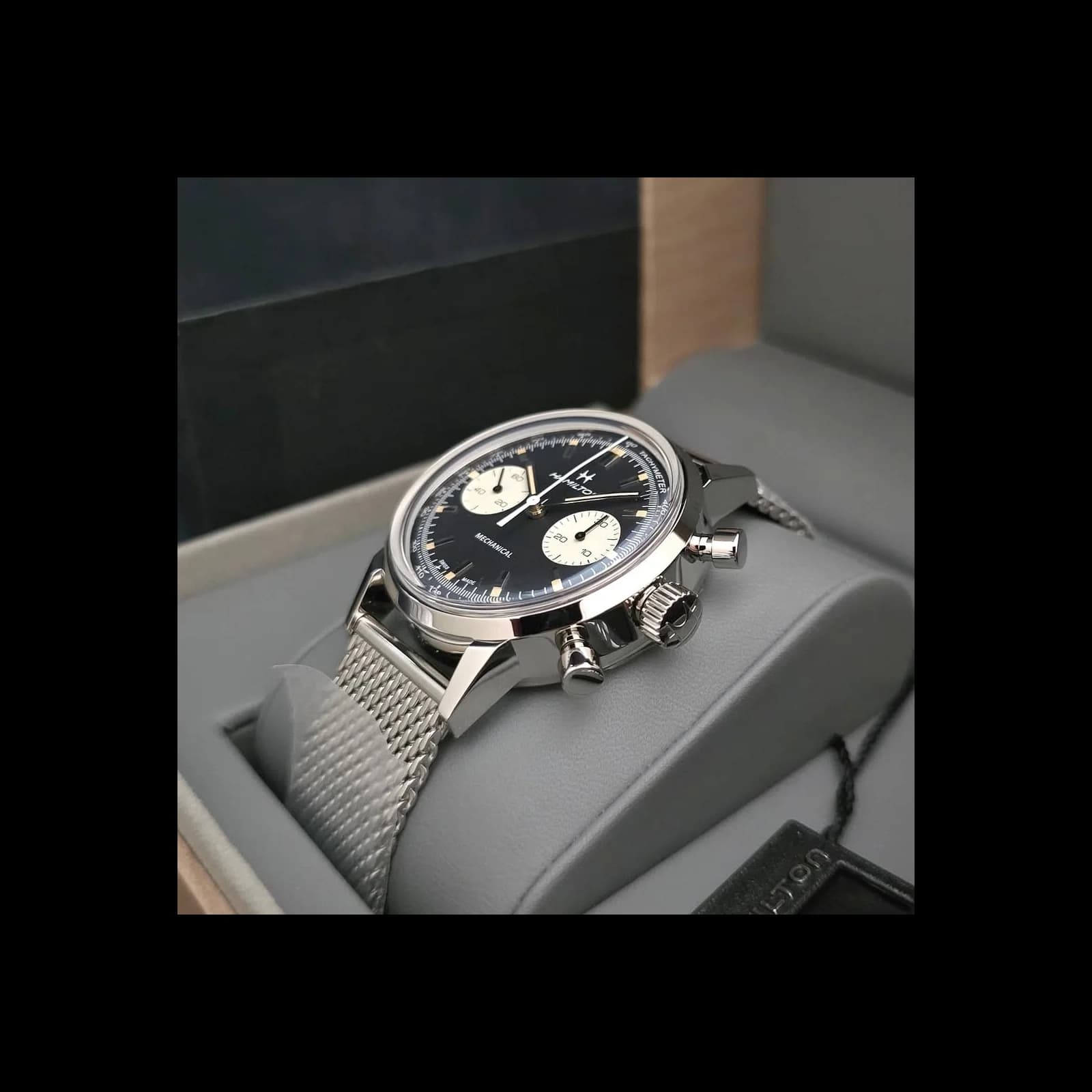 Thumb Intra-Matic Chronograph H Stainless Steel / Black / Mesh