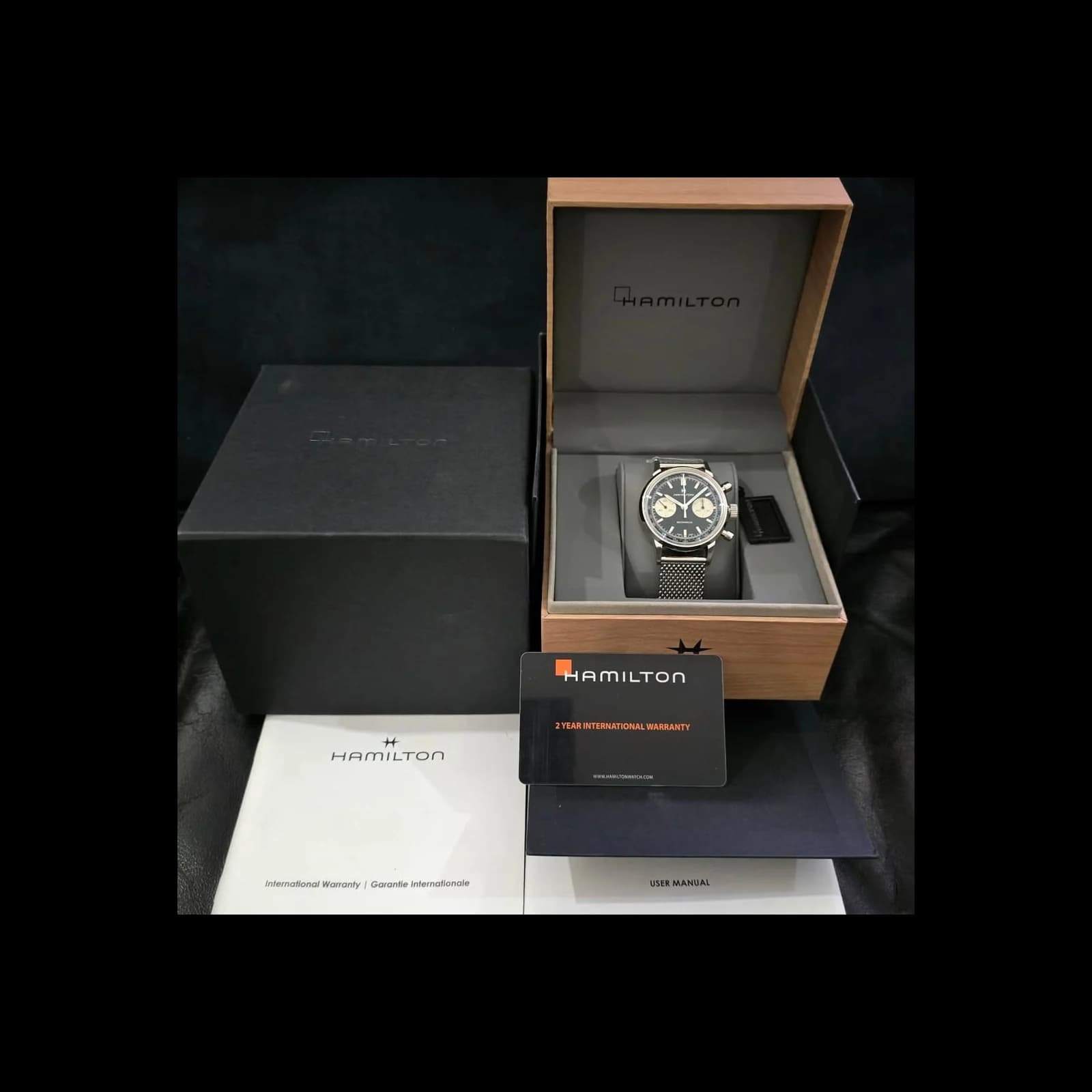 Thumb Intra-Matic Chronograph H Stainless Steel / Black / Mesh