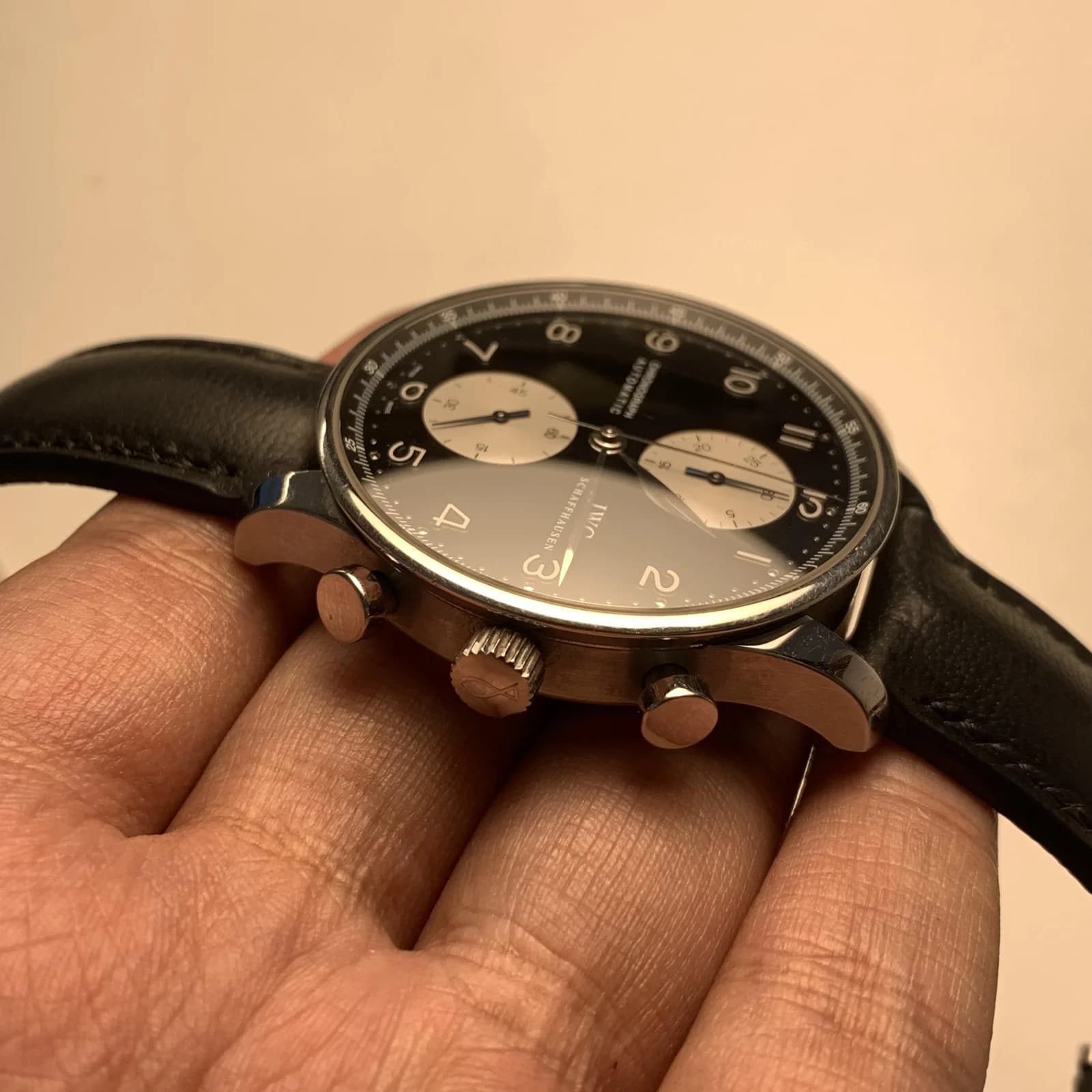 Thumb Portuguese Chrono-Automatic Stainless Steel / Reverse Panda