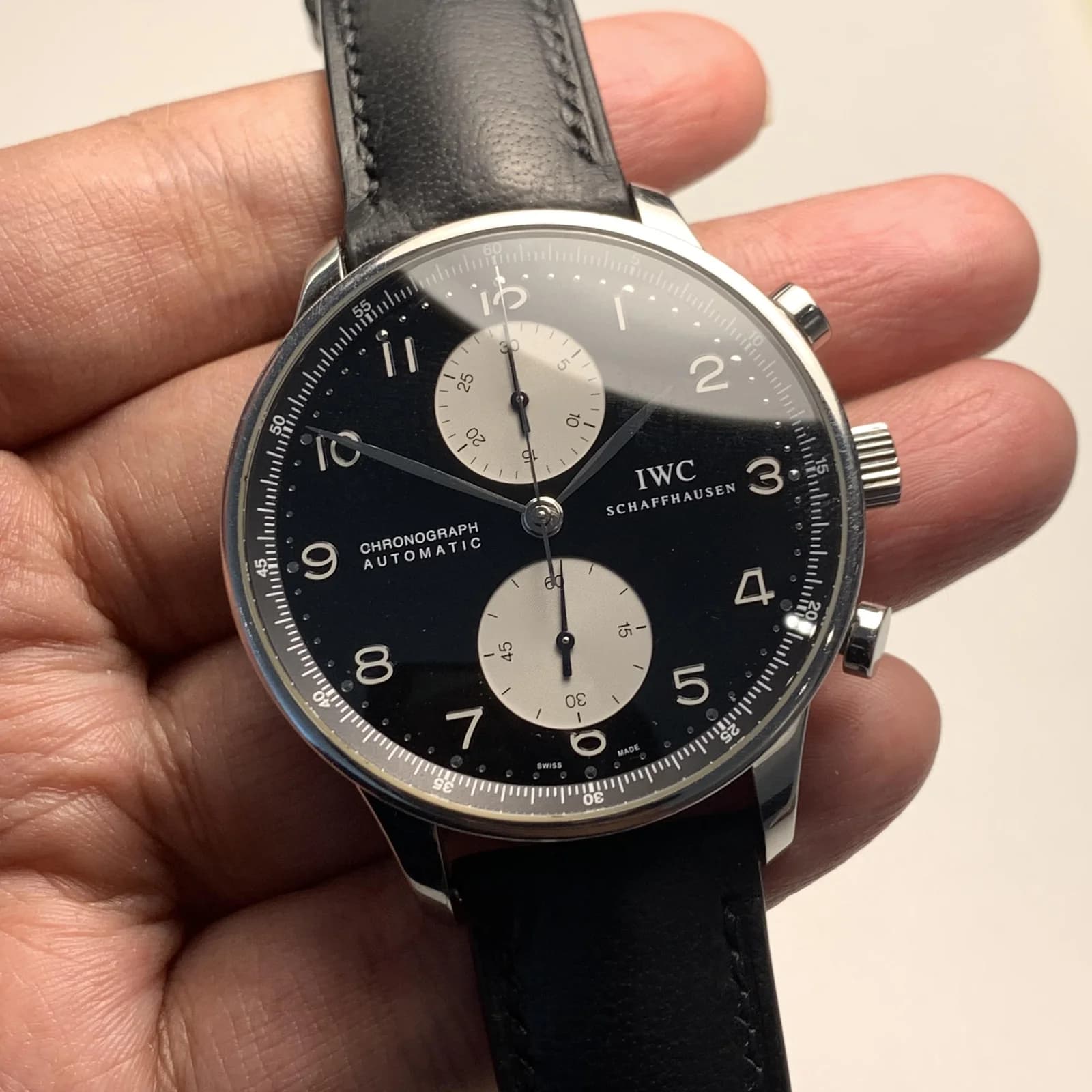Thumb Portuguese Chrono-Automatic Stainless Steel / Reverse Panda