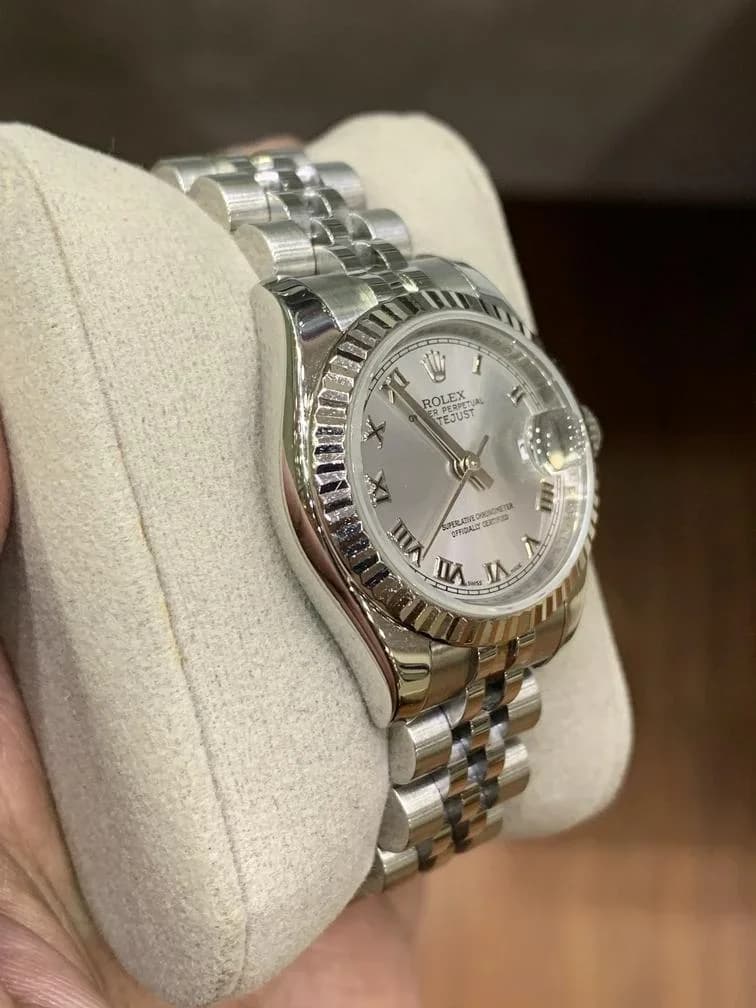 Thumb Lady-Datejust 26 Fluted Silver Diamonds Jubilee