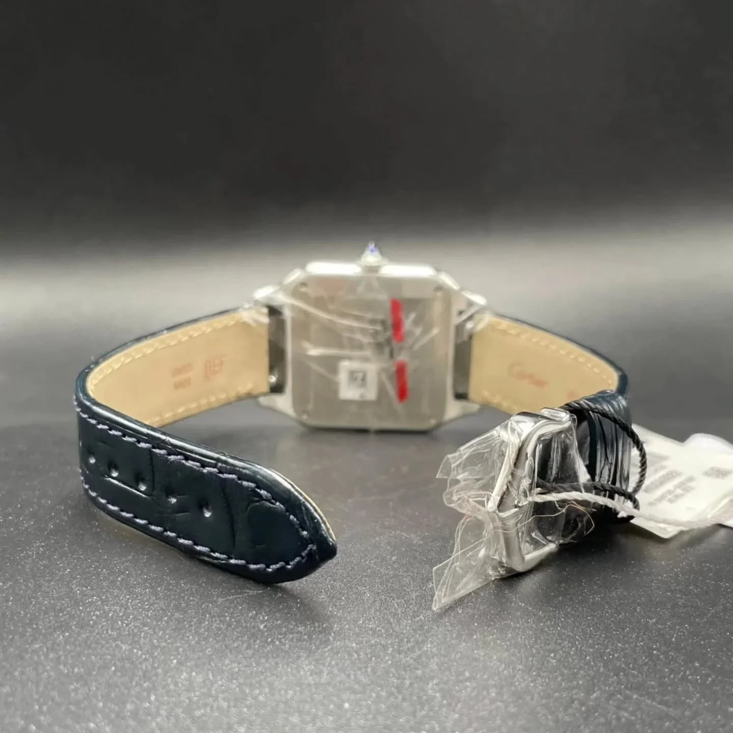 Thumb Santos Dumont Large / Blue Alligator Strap