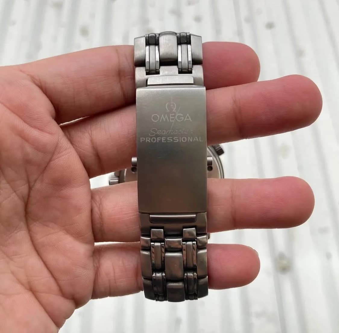 Thumb Seamaster Diver 300M Automatic 41.5 Chronograph Titanium / Blue / Bracelet