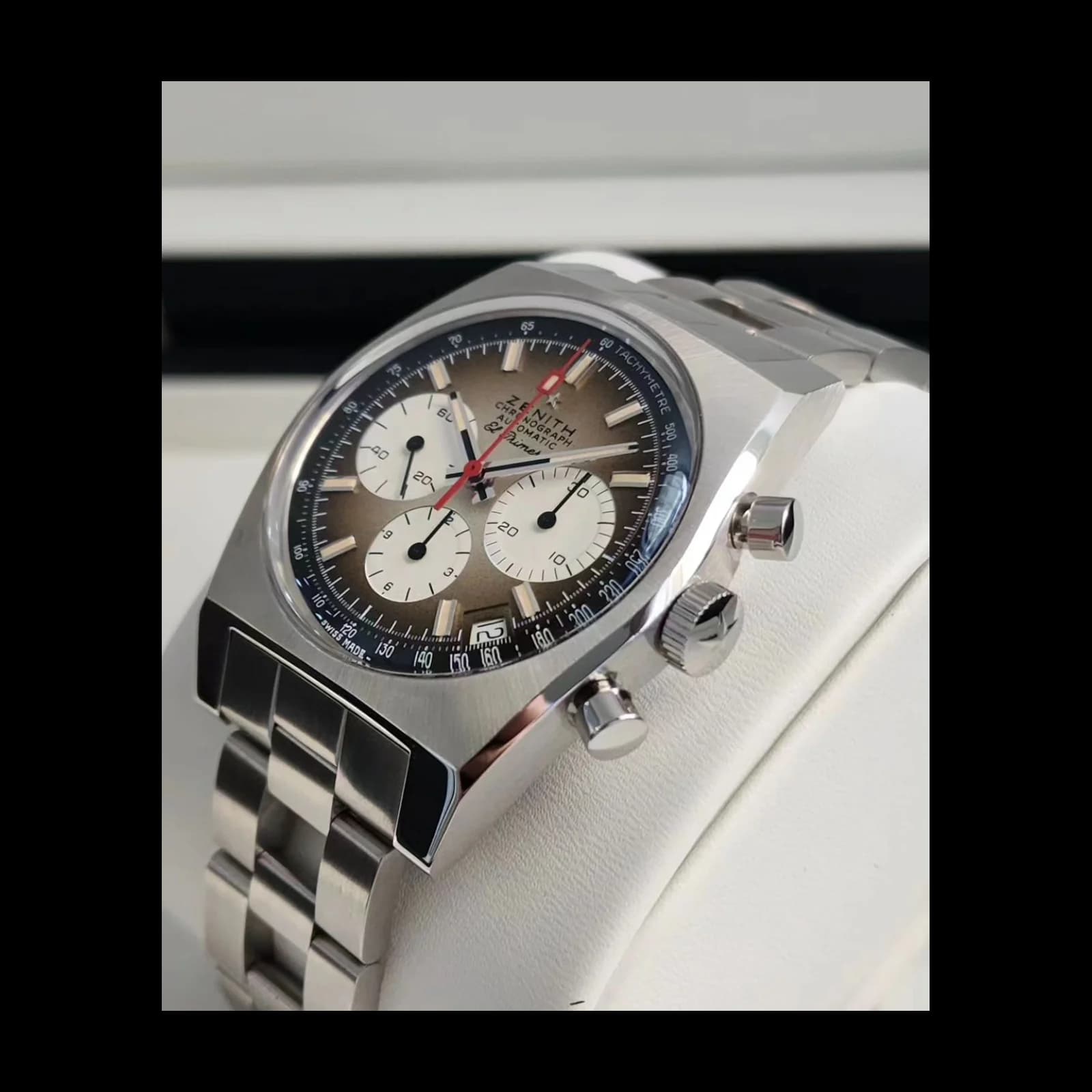 Thumb El Primero A385 Revival Stainless Steel / Brown / Ladder Bracelet